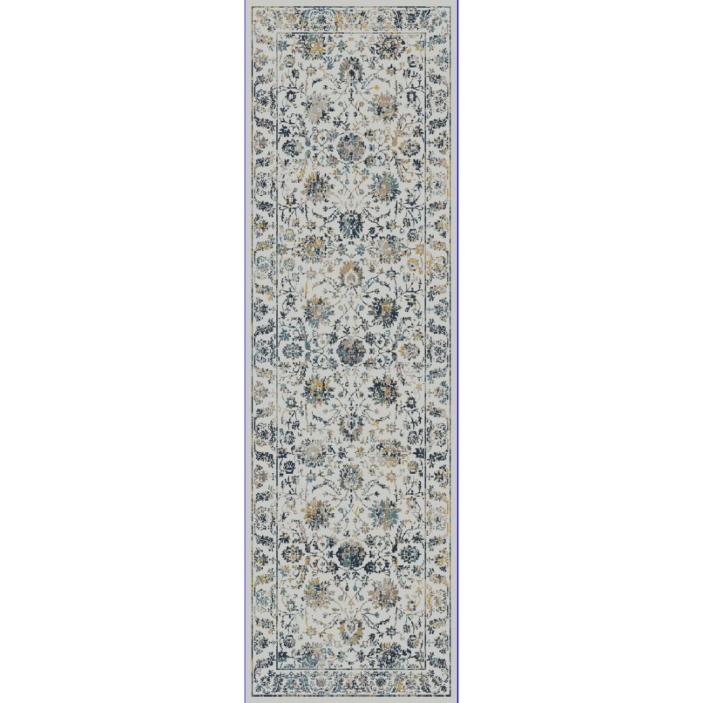 Dynamic Rugs 4055-199 Unique 2.2 Ft. X 7.7 Ft. Finished Runner Rug in Cream/Multi